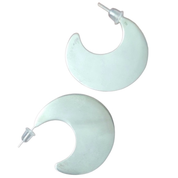 Silpada Vintage RARE Sterling Silver Crescent Post Earrings - Picture 7 of 7